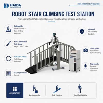 Robot Trappenklimteststation Trappenklimtestapparatuur Aanpasbare trappenspecificaties PLC-besturing Anti-valbeugels