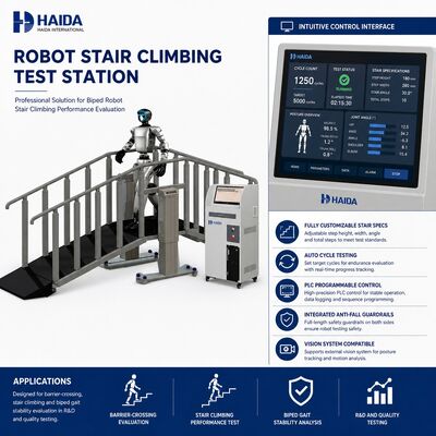 Robot Trappenklimteststation Trappenklimtestapparatuur Aanpasbare trappenspecificaties PLC-besturing Anti-valbeugels