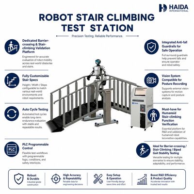 Robot Trappenklimteststation Trappenklimtestapparatuur Aanpasbare trappenspecificaties PLC-besturing Anti-valbeugels