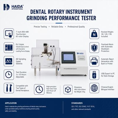 Tandheelkundig draaielement slijpprestatie tester Bur hoofd slijtage test machine snijdoeltreffendheidstest voor handstuk QC