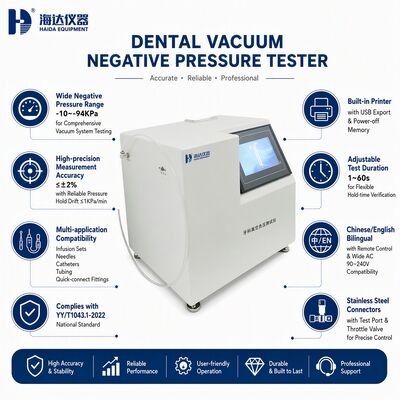 Dental Vacuum Negatieve Druk Tester Vacuum Gauge Machine for Dental Suction System Testing Equipment Hoge precisie -94 kPa