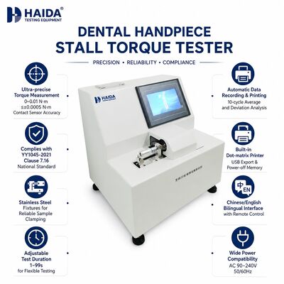 Tandheelkundige Handstuk Stall Koppel Tester Koppel Meetmachine voor Tandheelkundige Turbine QC Testapparatuur Hoge Precisie 0.0005 Nm